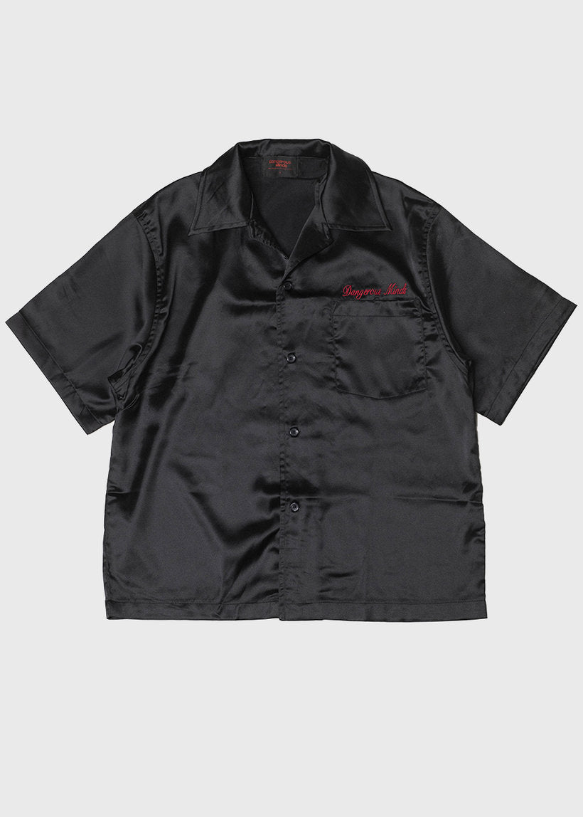 DANGEROUS MINDS 998 Horse satin shirt black