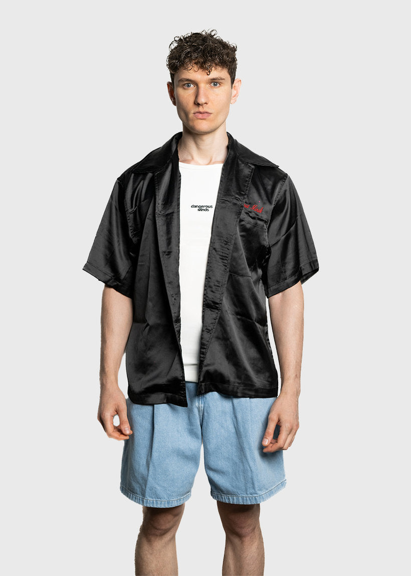 Dangerous Minds 998 Horse black satin shirt