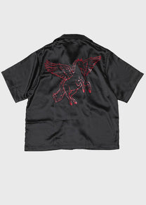 Dangerous Minds 998 Horse black satin shirt