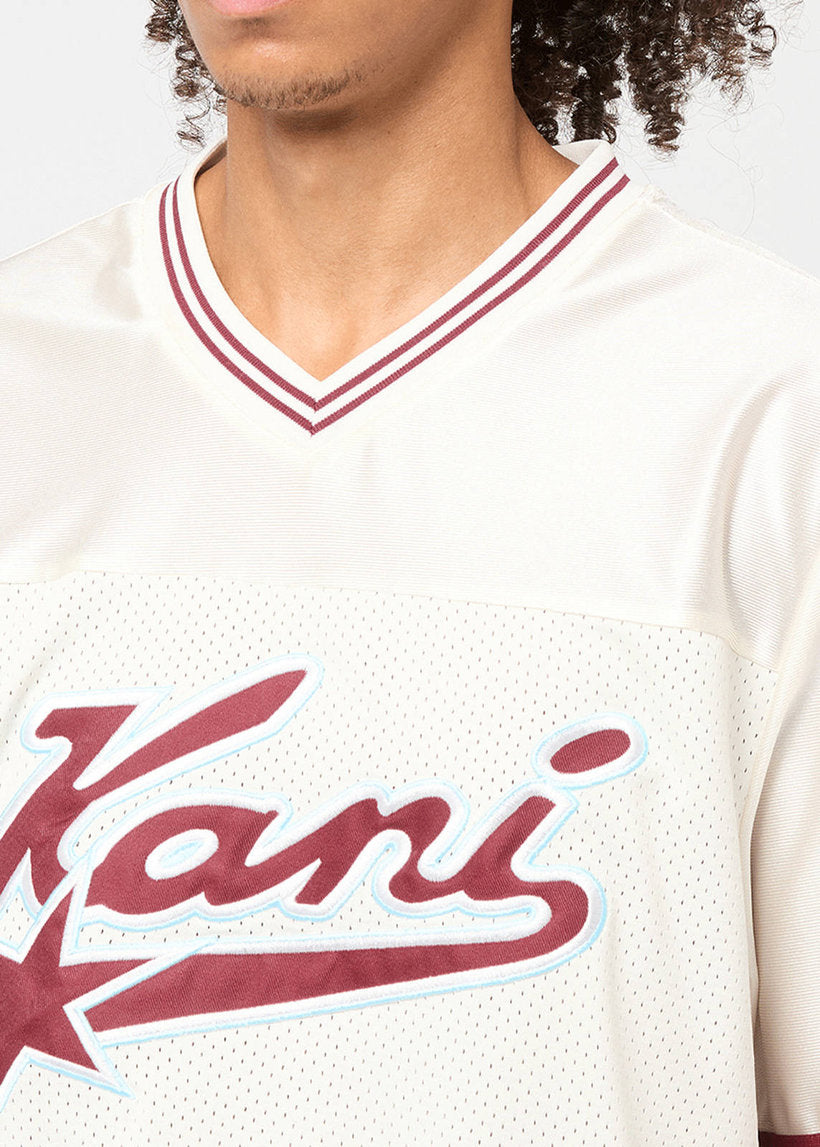KARL KANI KM253-027 Varsity star football jesey beige