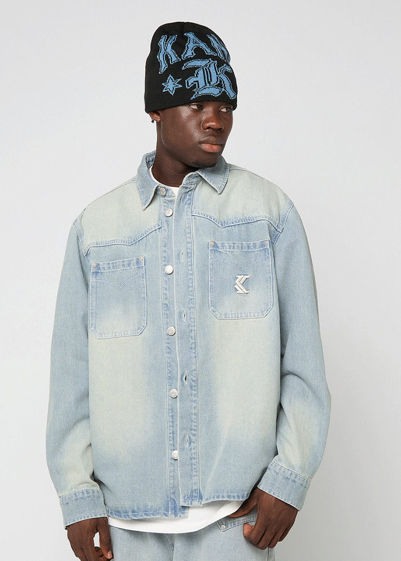 KARL KANI KM253-007 CG K Western denim overshirt