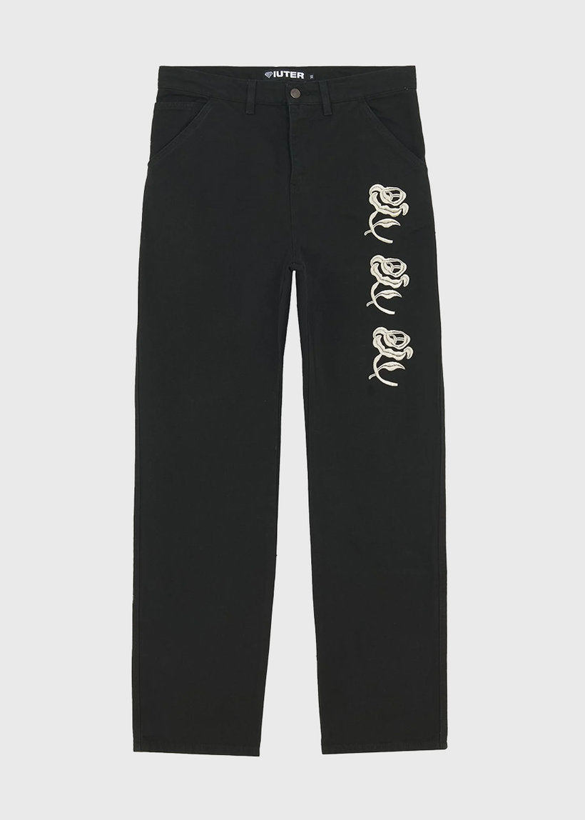 IUTER Floral Work pants black