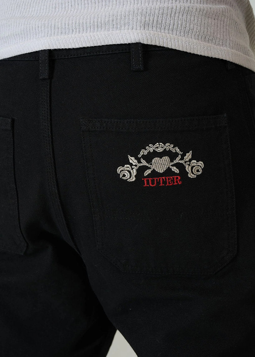IUTER Floral Work pants black