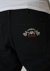 IUTER Floral Work pants black