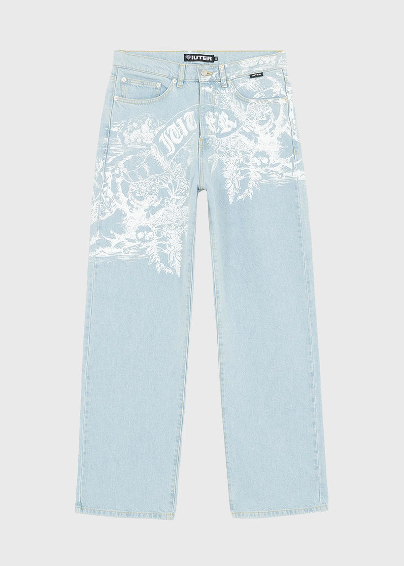 IUTER Paradise loose denim pants light denim