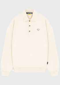 Iuter Heart Logo cream polo sweatshirt