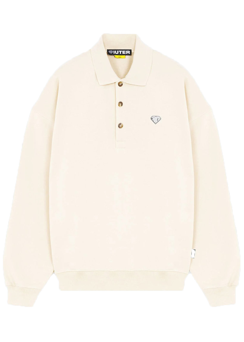 Iuter Heart Logo cream polo sweatshirt