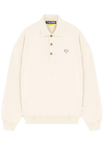 Iuter Heart Logo cream polo sweatshirt