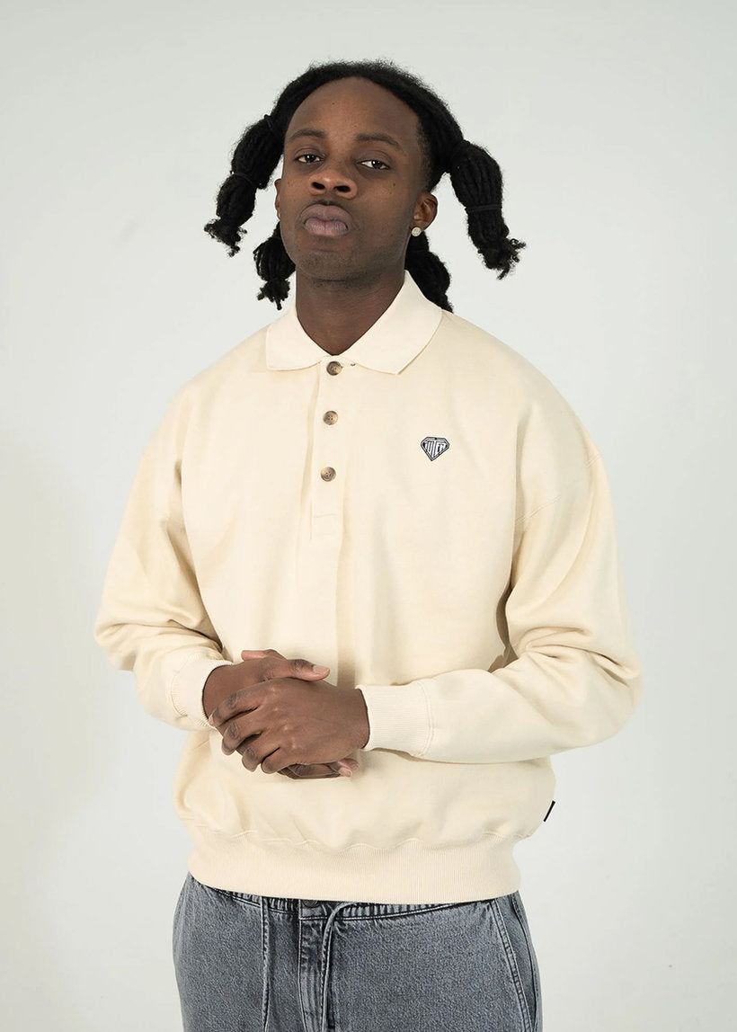 Iuter Heart Logo cream polo sweatshirt