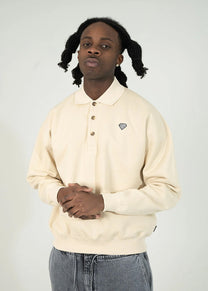 Iuter Heart Logo cream polo sweatshirt