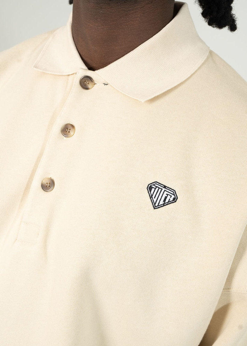 Iuter Heart Logo cream polo sweatshirt