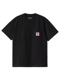 Carhartt WIP I032180 W' Pocket Heart black/red S/S tshirt
