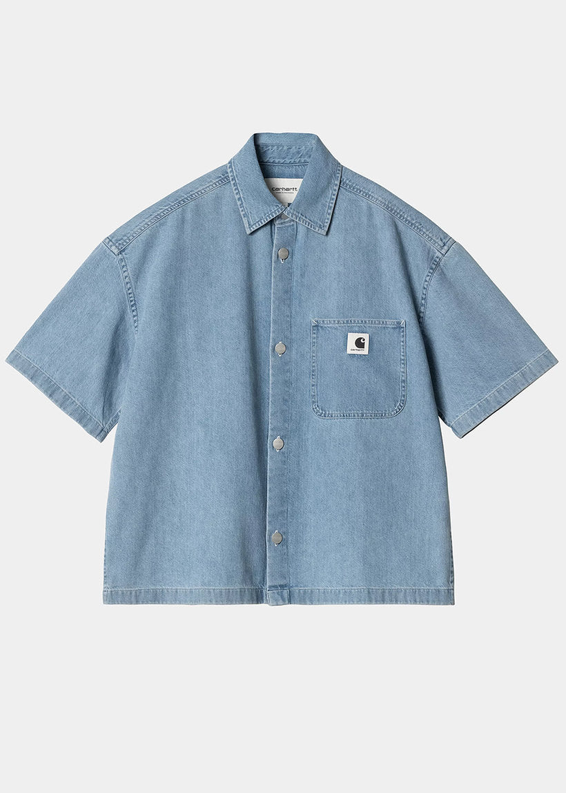 Carhartt WIP I034558 W' S/S Lovilia blue bleached shirt