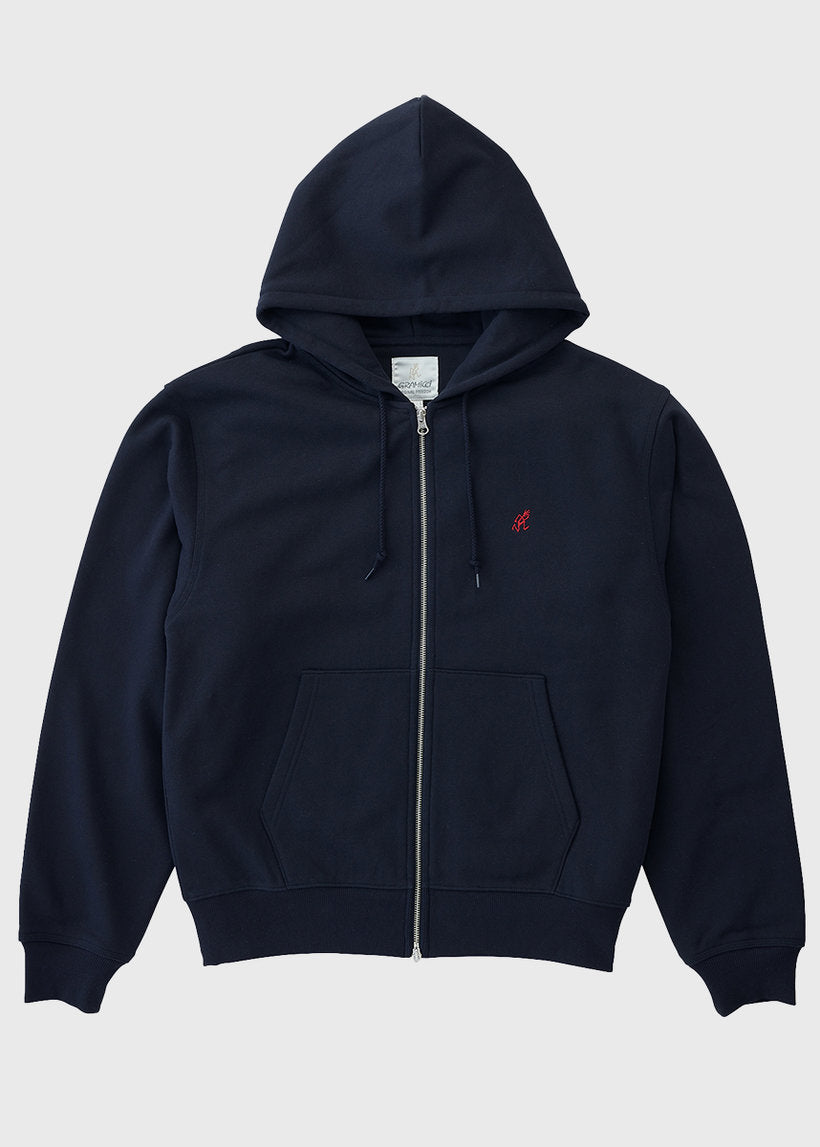 Gramicci G310-FT One Point zip hooded dark navy sweatshirt