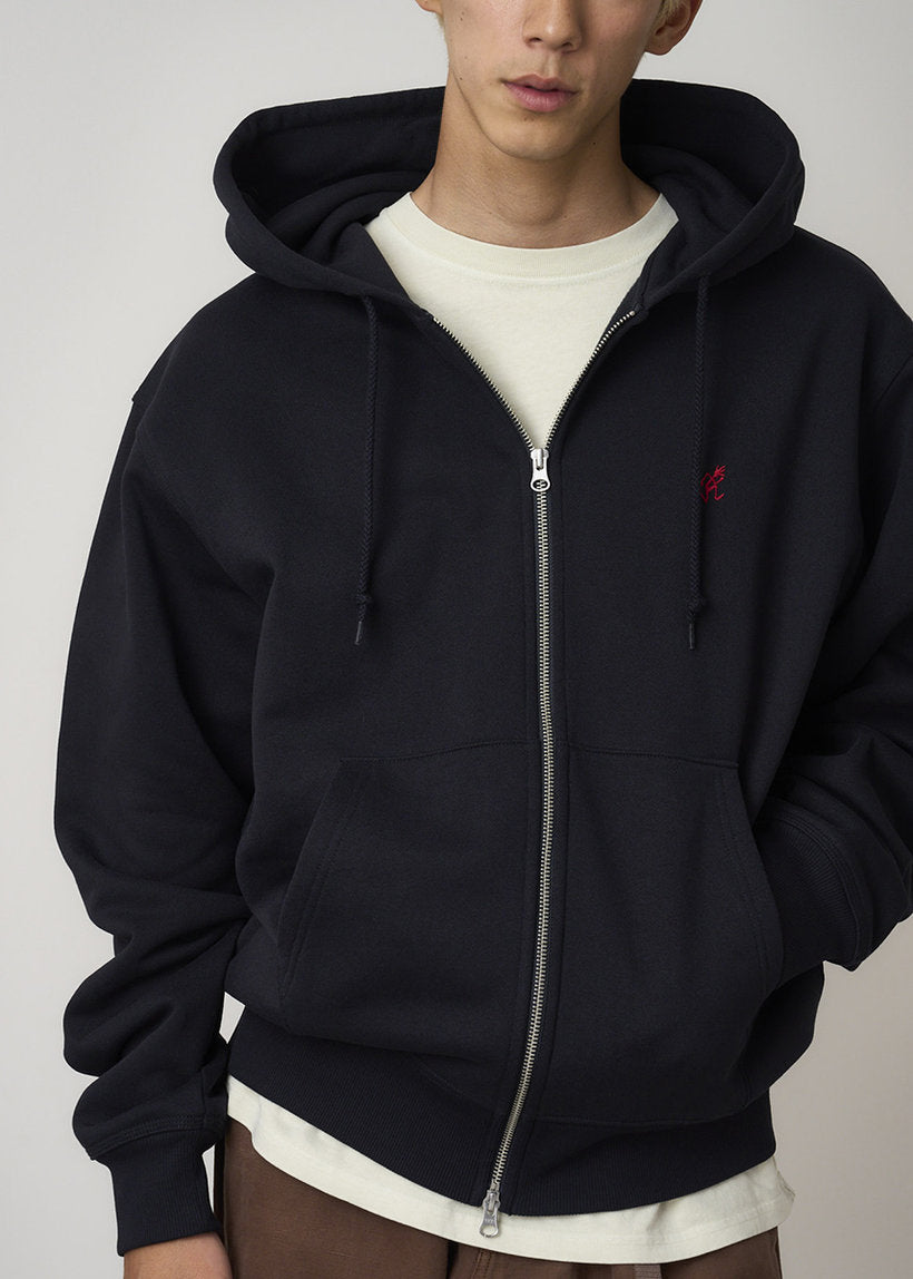 Gramicci G310-FT One Point zip hooded dark navy sweatshirt