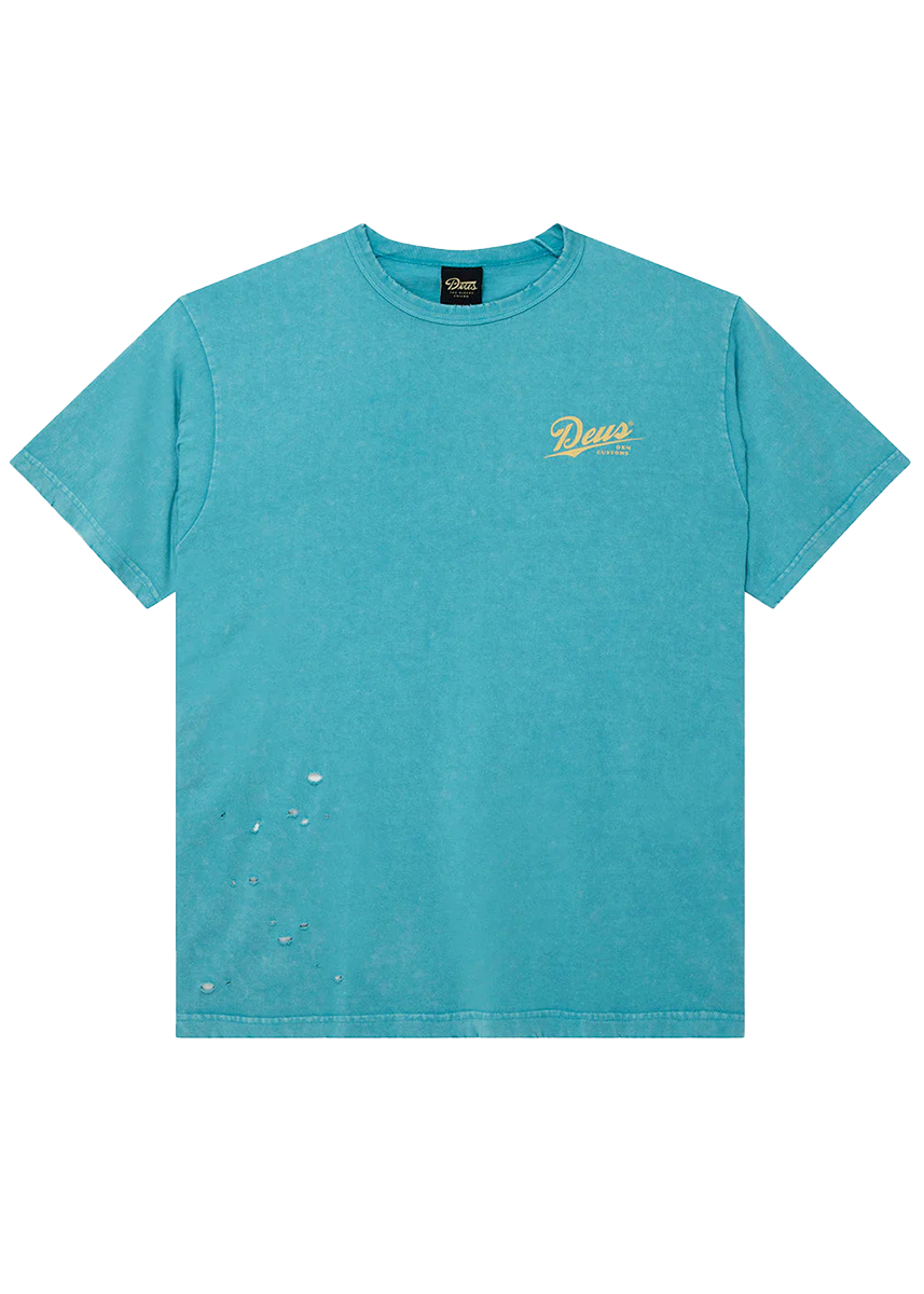 Deus Ex Machina Damaged Dyed teal tee