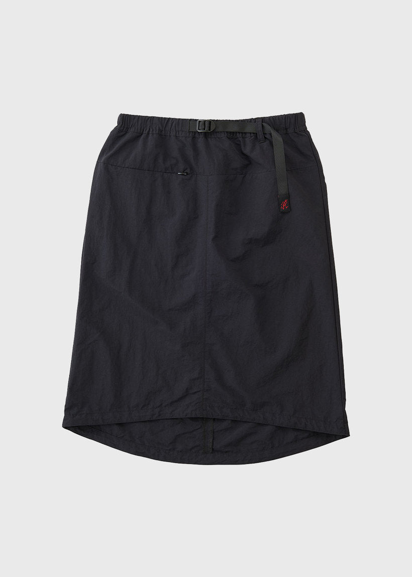Gramicci G4SW-SK089 nylon packable black midi skirt