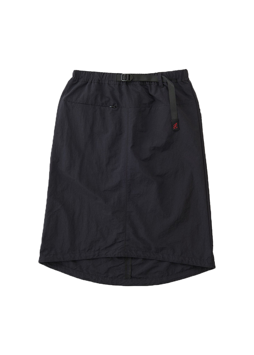 Gramicci G4SW-SK089 nylon packable black midi skirt