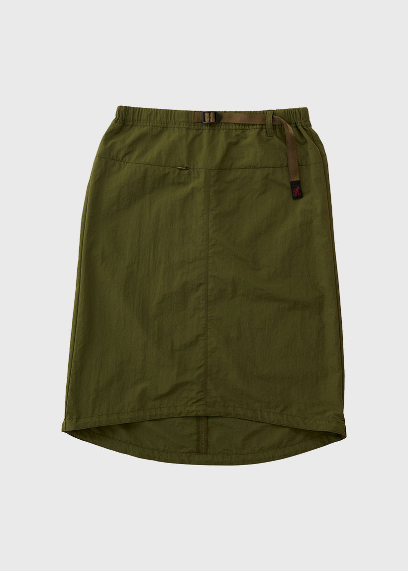 Gramicci G4SW-SK089 nylon packable olive midi skirt