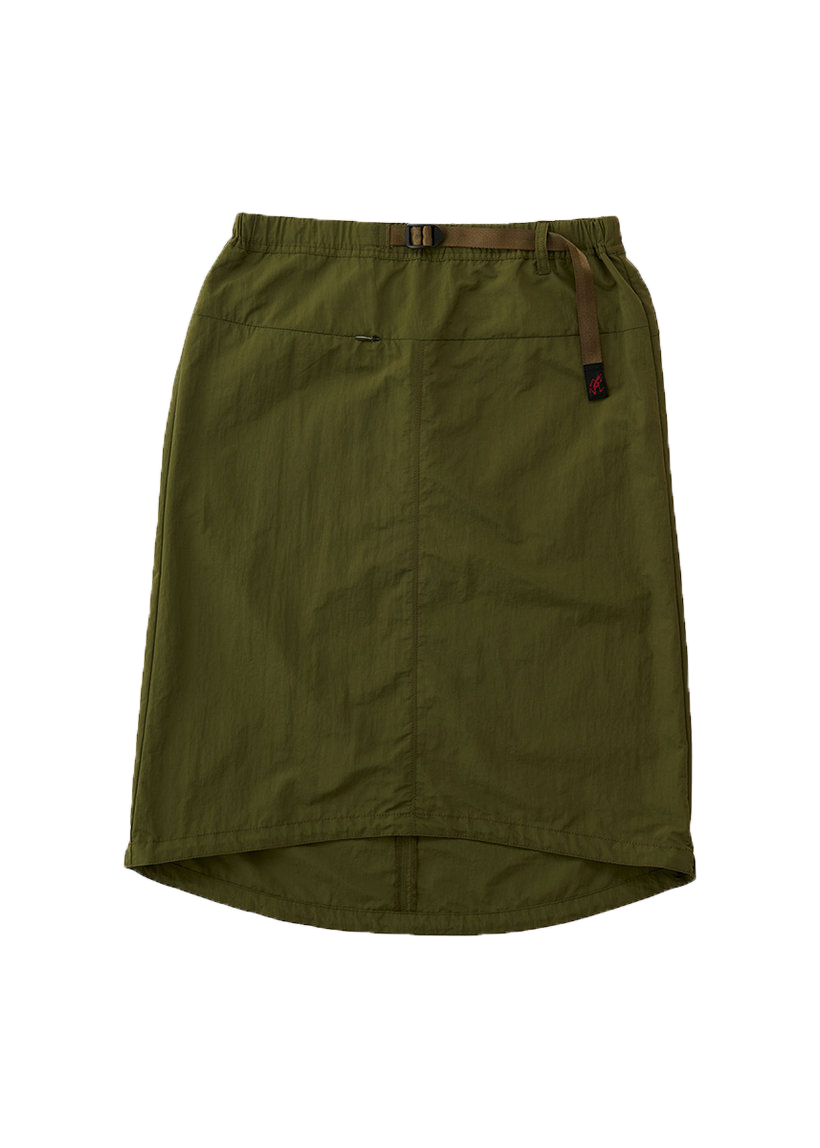 Gramicci G4SW-SK089 Nylon Packable olive midi skirt