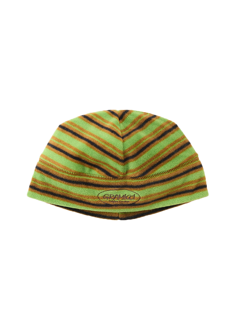 Gramicci G5FA-083 thermal fleece chartreuse stripe beanie