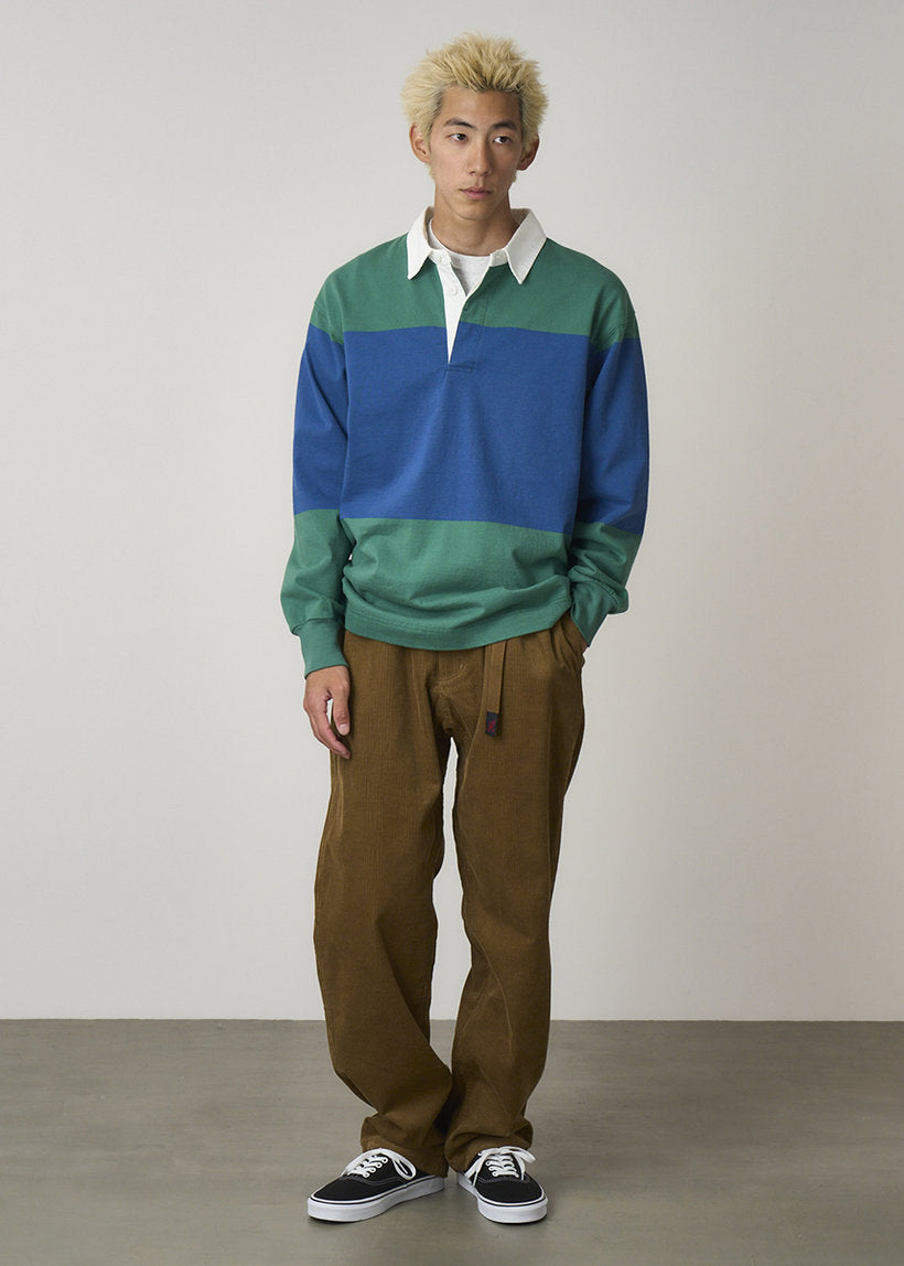 Gramicci G5FM-J141 Langdon cerulean emerald rugby shirt