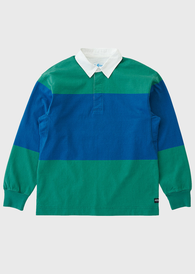 Gramicci G5FM-J141 Langdon cerulean emerald rugby shirt