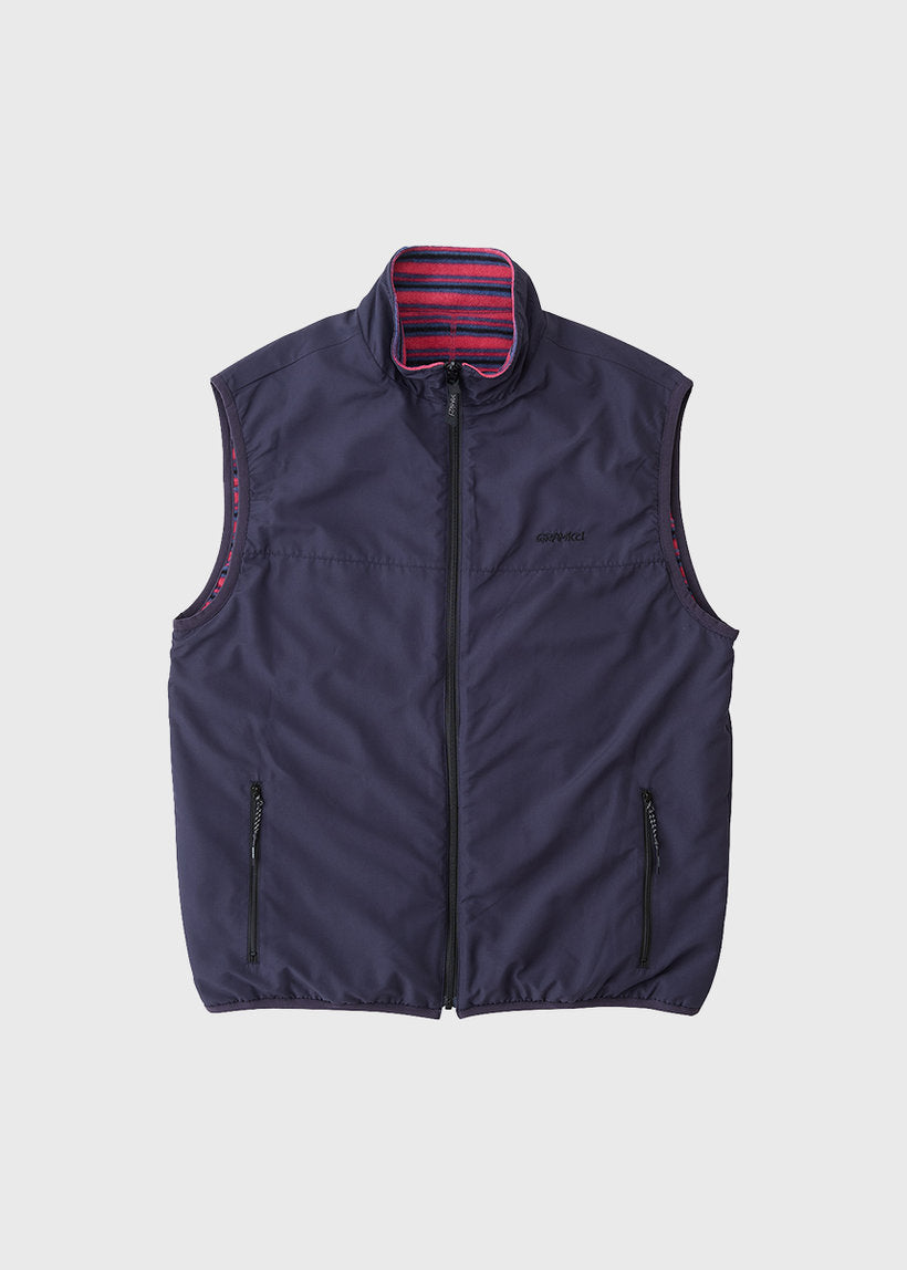 Gramicci G5FU-J005 thermal fleece reversible berry stripe vest