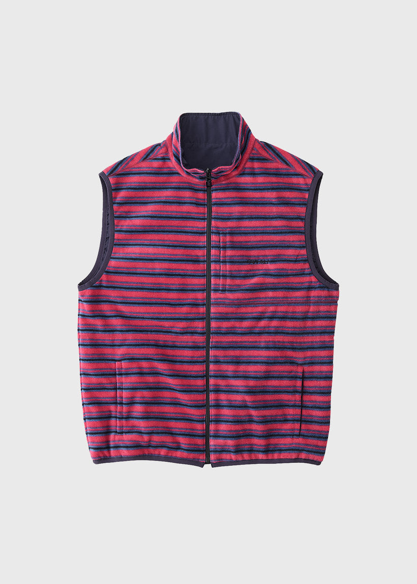 Gramicci G5FU-J005 thermal fleece reversible berry stripe vest