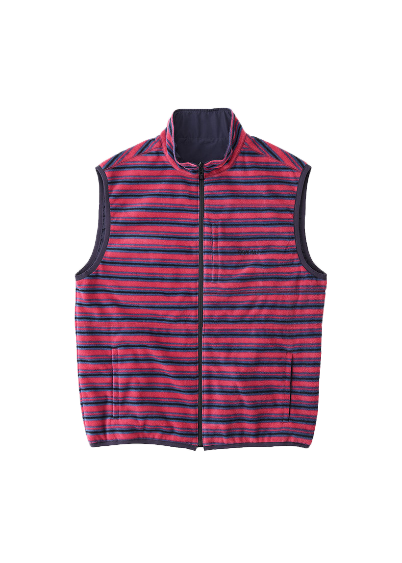 Gramicci G5FU-J005 thermal fleece reversible berry stripe vest