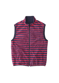 Gramicci G5FU-J005 thermal fleece reversible berry stripe vest
