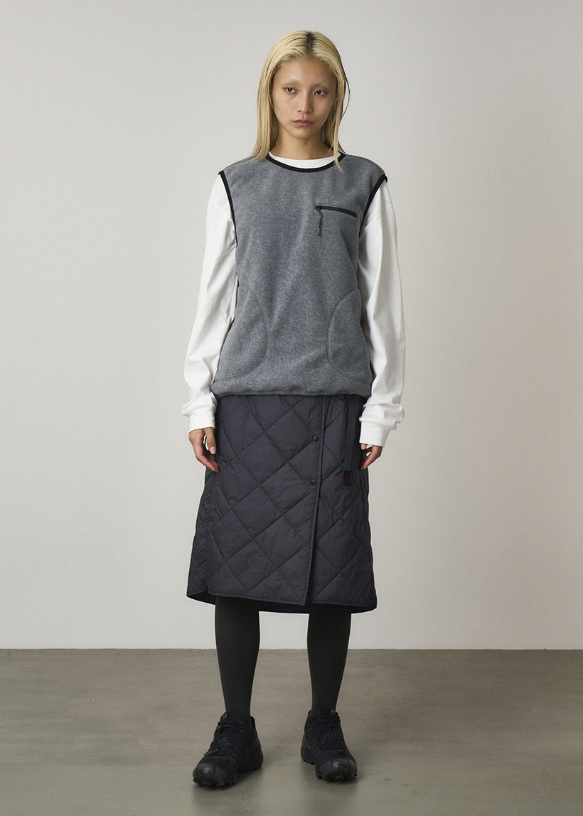 Gramicci G5FW-SK033 thermal insulation quilted black skirt