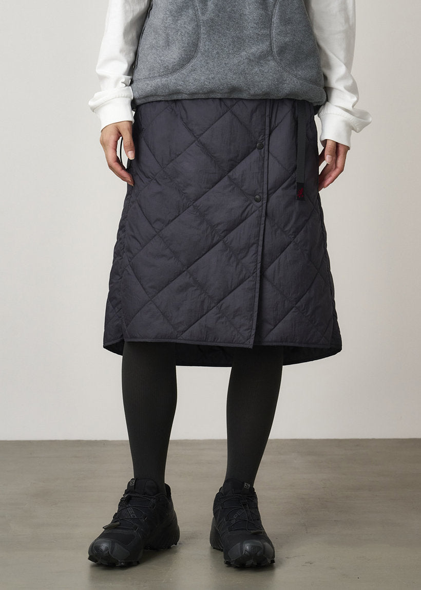 Gramicci G5FW-SK033 thermal insulation quilted black skirt