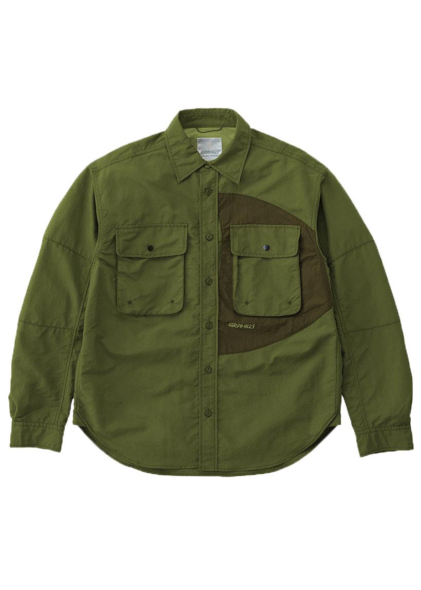Gramicci G5SM-J038 Nylon Brentwood olive shirt