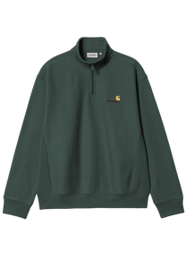 Carhartt WIP I027014 American Script kale green half zip sweat