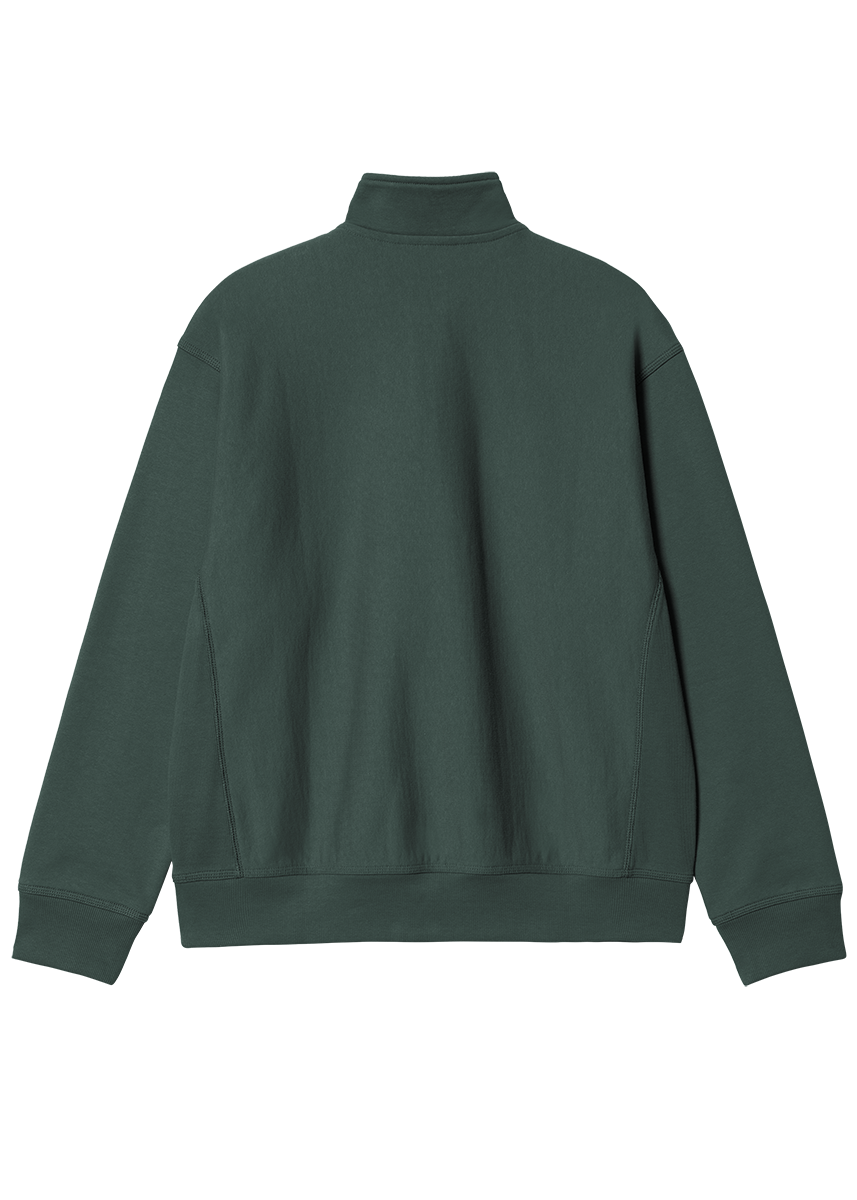 Carhartt WIP I027014 American Script kale green half zip sweat
