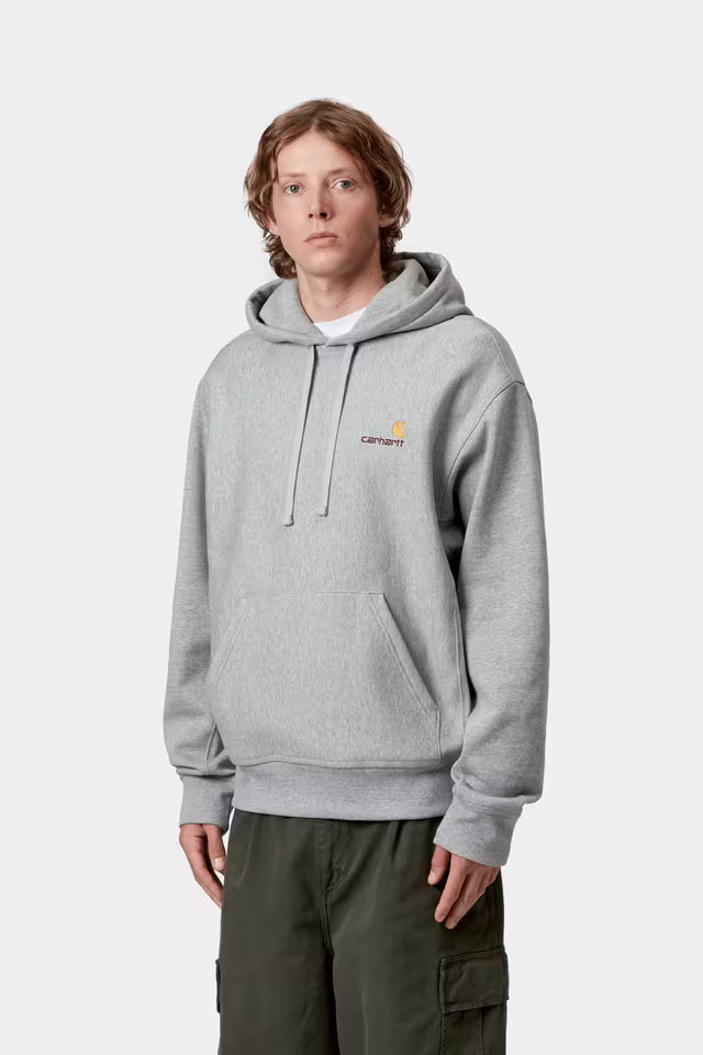 Carhartt WIP I028279 Hooded American Script Sweat Grey Heather