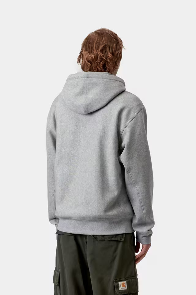 Carhartt WIP I028279 Hooded American Script Sweat Grey Heather
