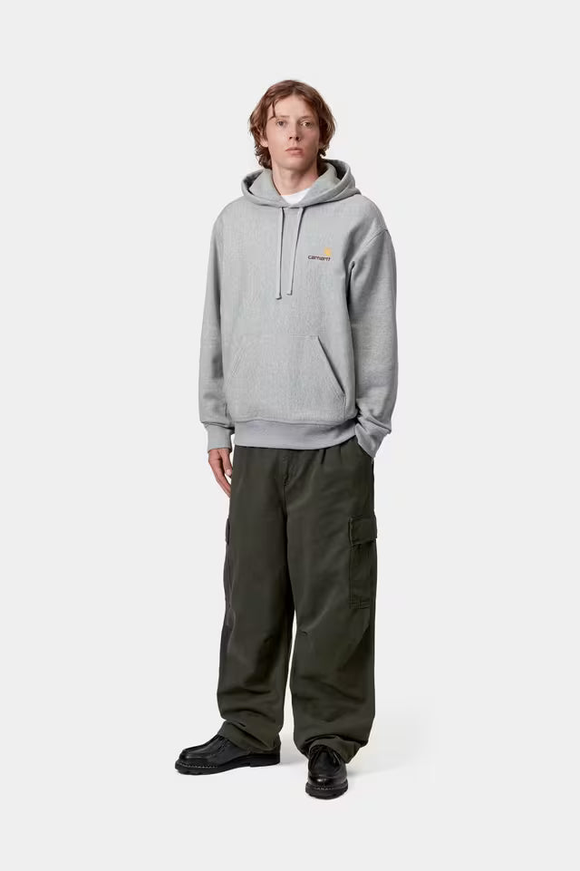 Carhartt WIP I028279 Hooded American Script Sweat Grey Heather