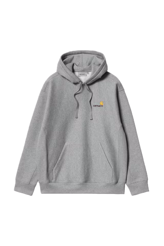 Carhartt WIP I028279 Hooded American Script Sweat Grey Heather