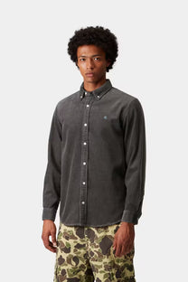 Carhartt WIP I029958 Madison graphite/graphite corduroy L/S shirt