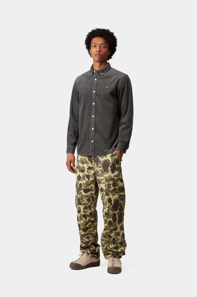 Carhartt WIP I029958 Madison graphite/graphite corduroy L/S shirt