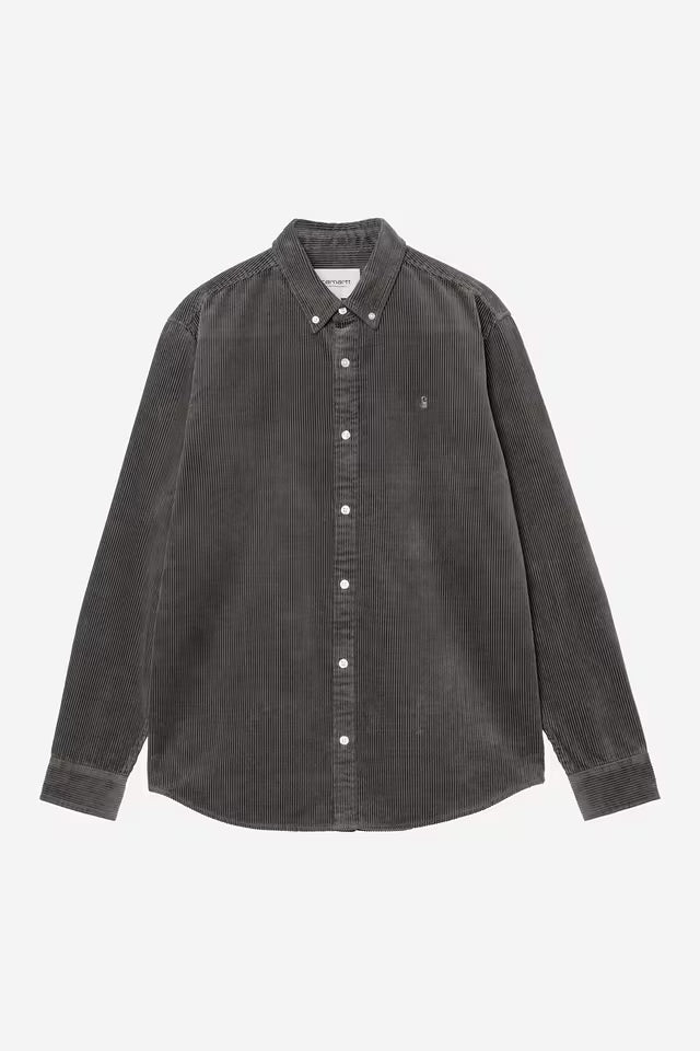 Carhartt WIP I029958 Madison graphite/graphite corduroy L/S shirt