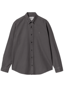 Carhartt WIP I030238 Bolton graphite garment dyed L/S shirt