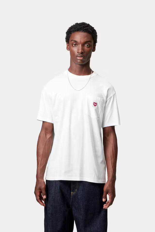 Carhartt WIP I032128 Pocket Heart white/red S/S tshirt