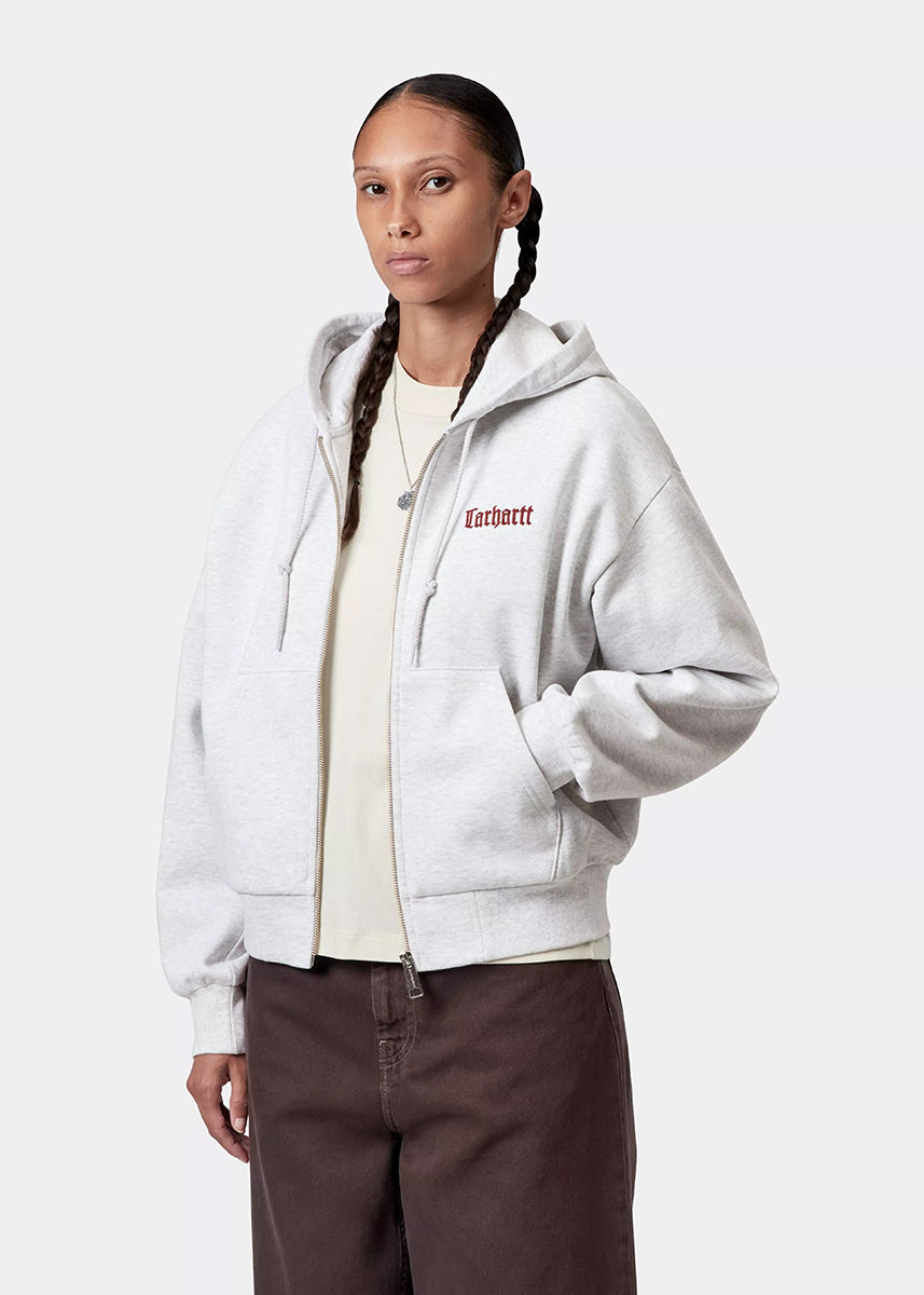 Carhartt WIP I035514 W' Schooling ash heather stone washed hooded jacket