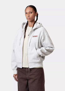 Carhartt WIP I035514 W' Schooling ash heather stone washed hooded jacket
