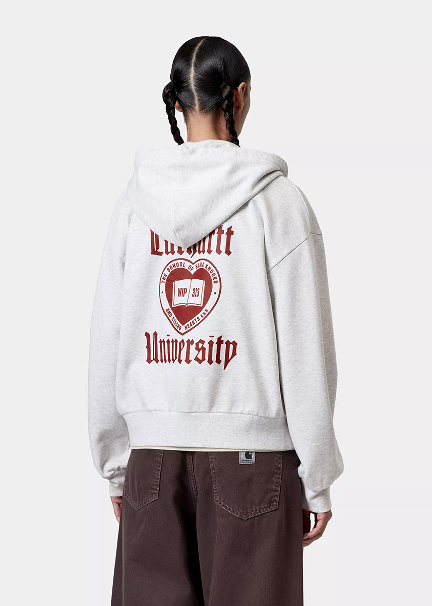 Carhartt WIP I035514 W' Schooling ash heather stone washed hooded jacket