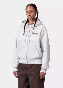 Carhartt WIP I035514 W' Schooling ash heather stone washed hooded jacket