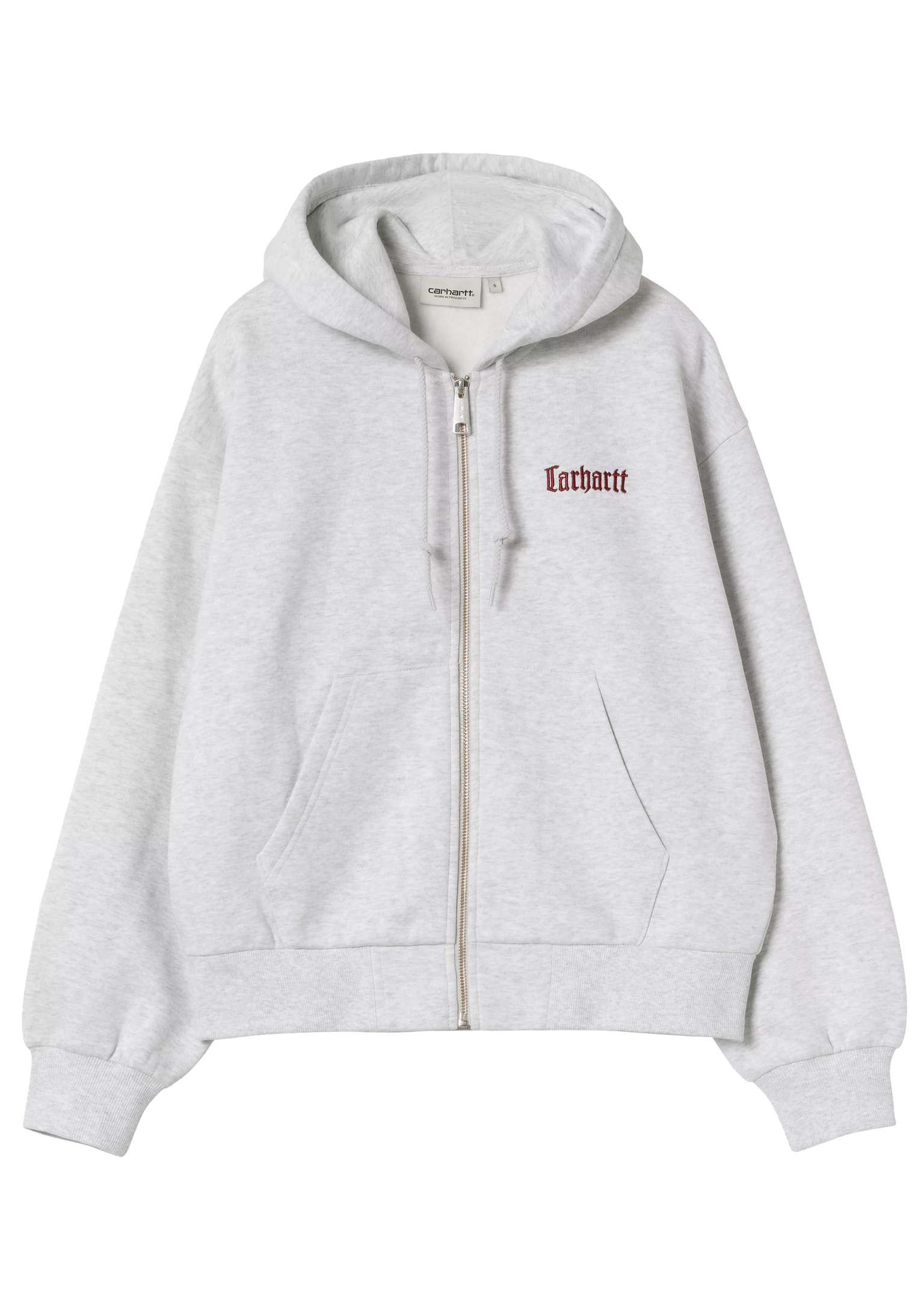 Carhartt WIP I035514 W' Schooling ash heather stone washed hooded jacket